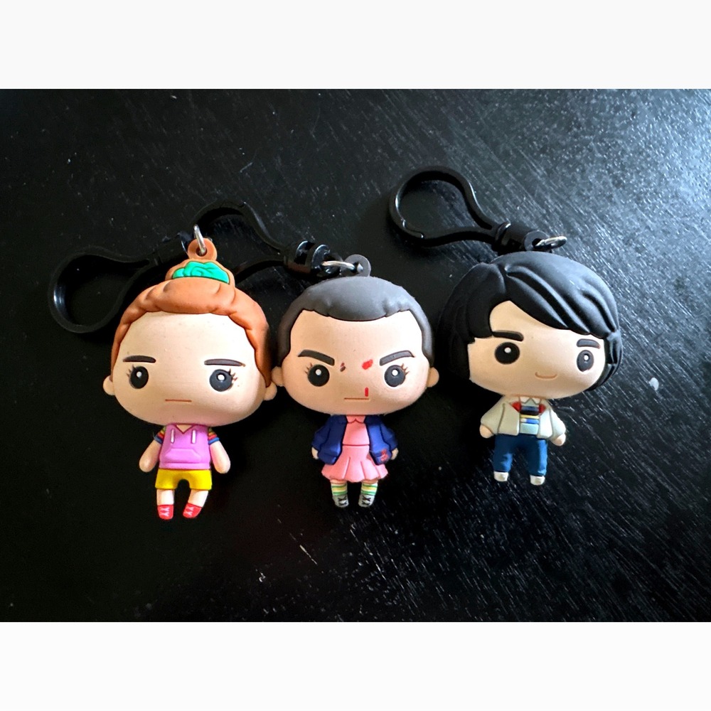 Stranger Things 3D Foam Bag Clips Eleven Max Mike Netflix Monogram Lot of 3